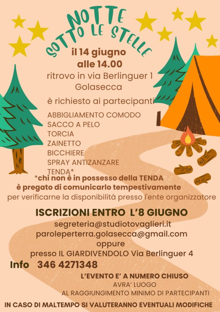Locandina relativo all'evento "Notte sotto le stelle Golasecca"