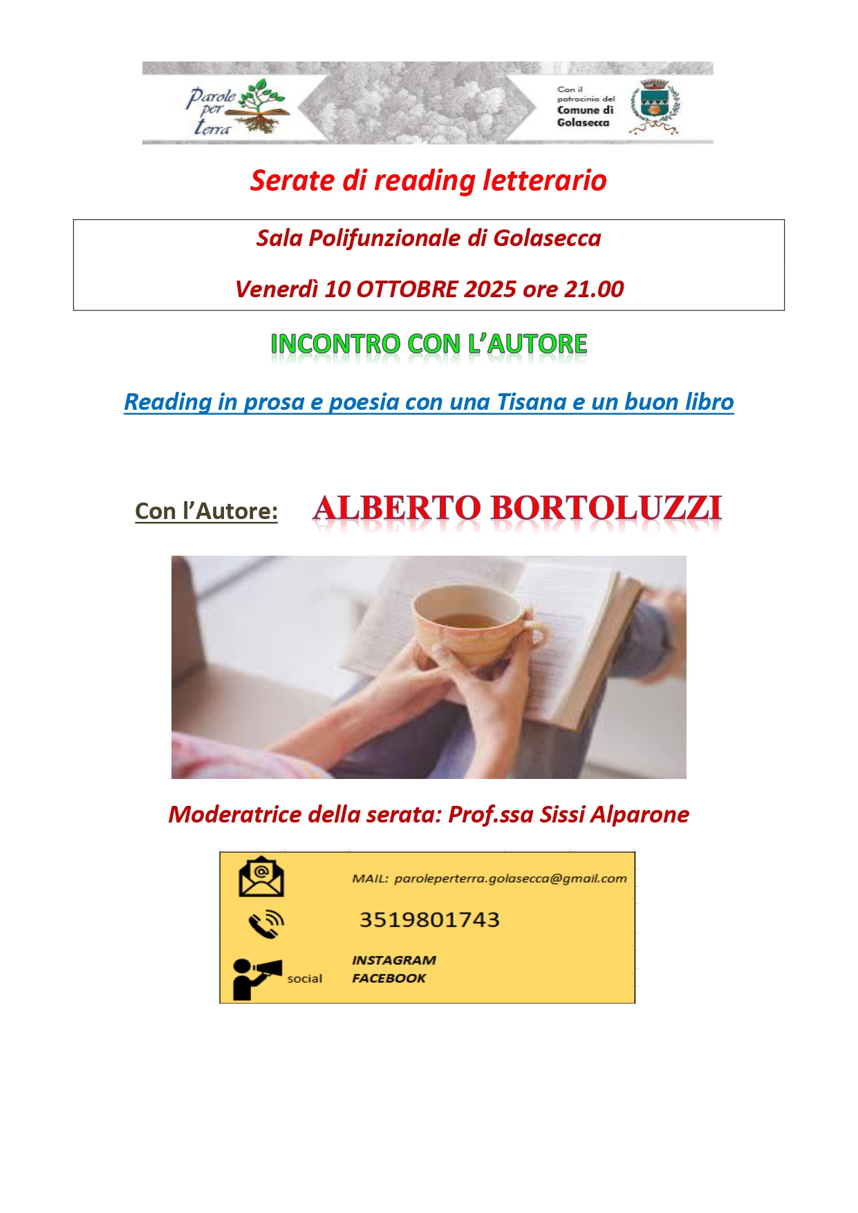 Parole per terra presenta: Incontro con l’autore Alberto Bortoluzzi