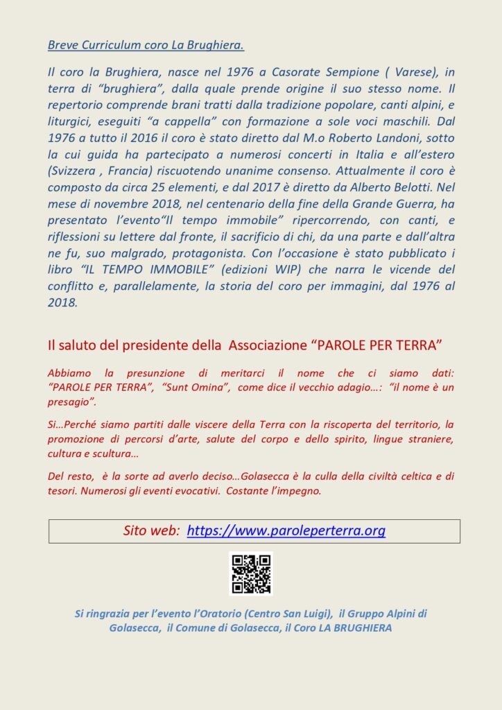 Reading Il Valtellinese di Olonia Golasecca 22 febbraio 2026