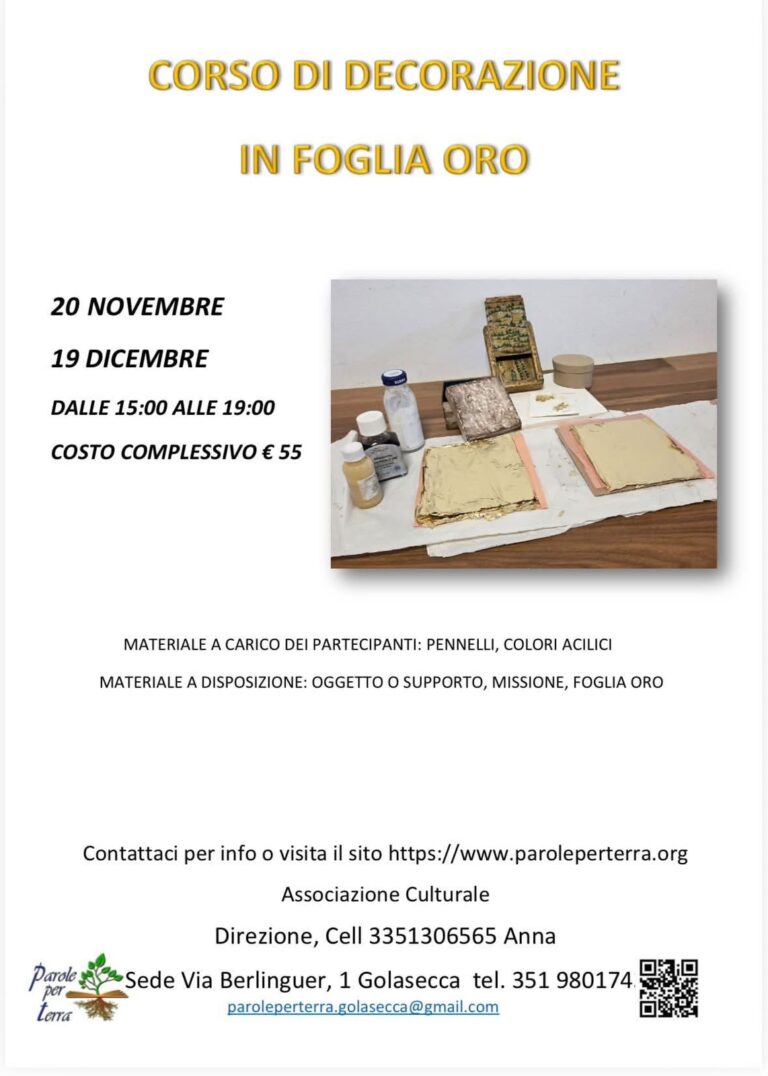 Corso di decorazione in foglia oro a Golasecca